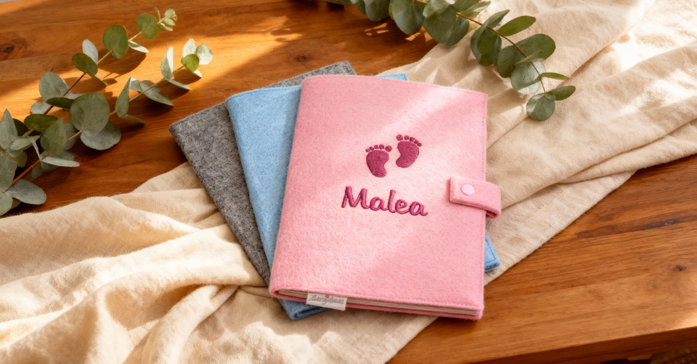 Personalisierte Gesundheitshefthülle mit Namen und kindgerechtem Motiv