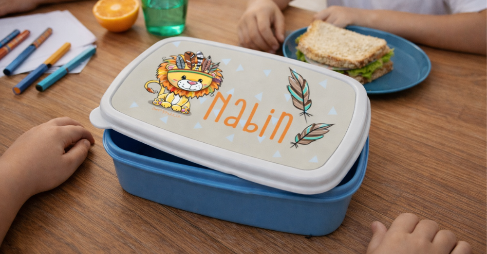 Personalisierte Lunchbox für Kinder mit Namen als Geschenkidee