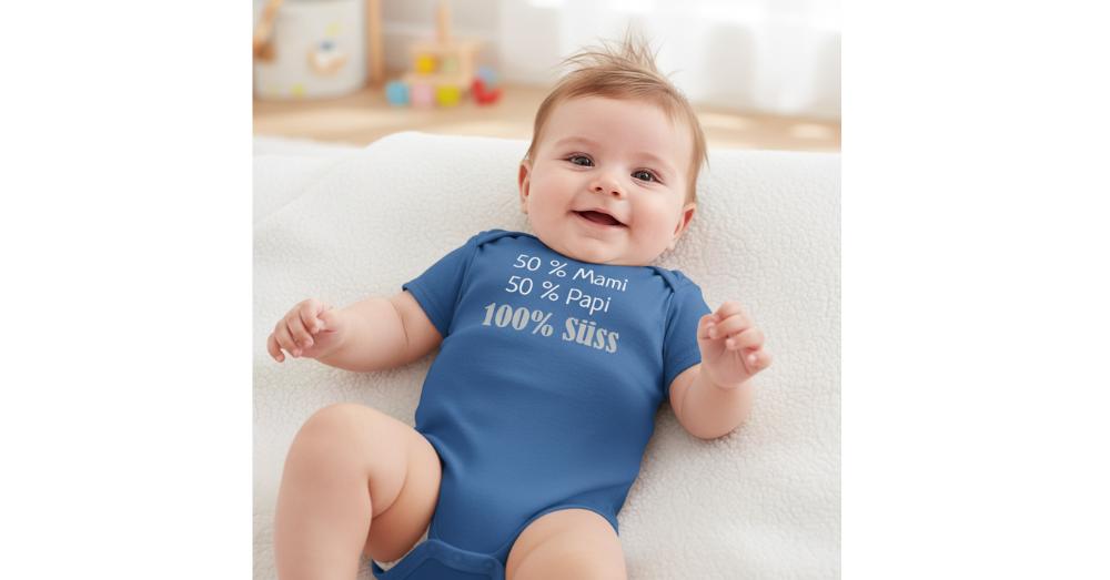 Personalisierter Babybody mit Namen als Geschenk zur Geburt