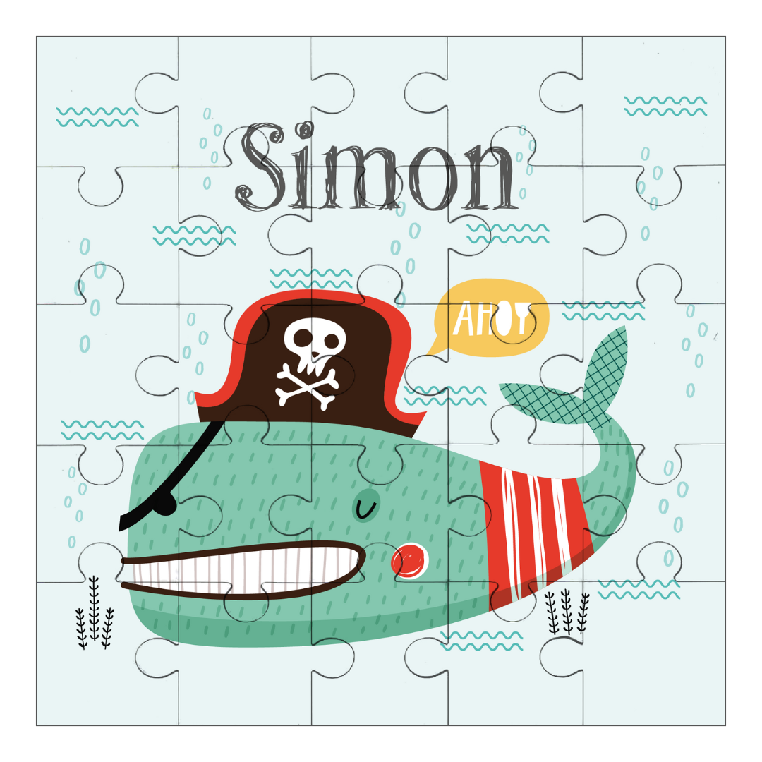 Puzzle with name pirate fish