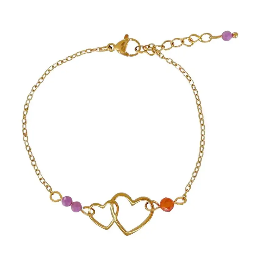 Armband Herzen- Edelstahl gold