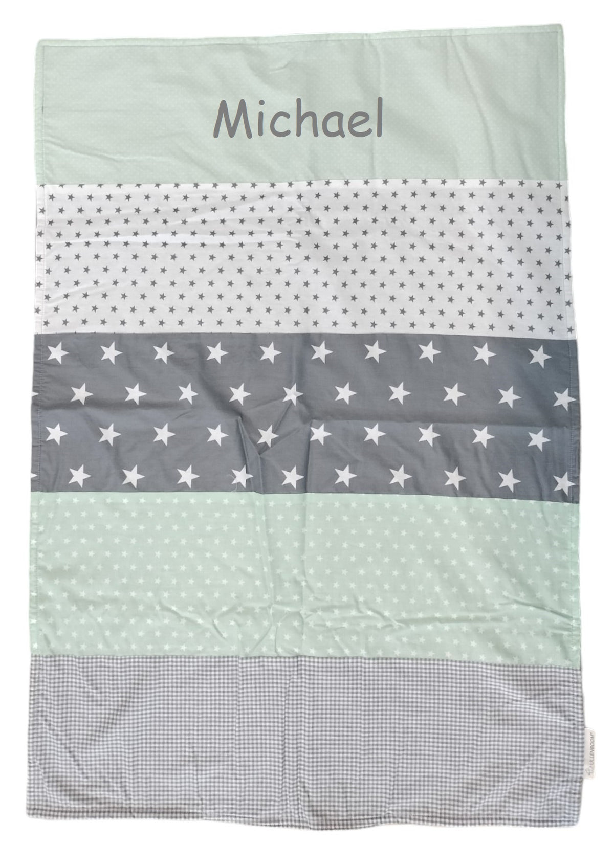 Babydecke und Kuscheldecke Mint Grau