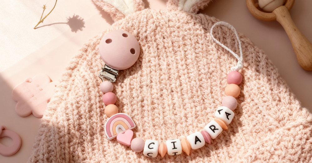 Nuggikette aus Silikon in pastellfarben