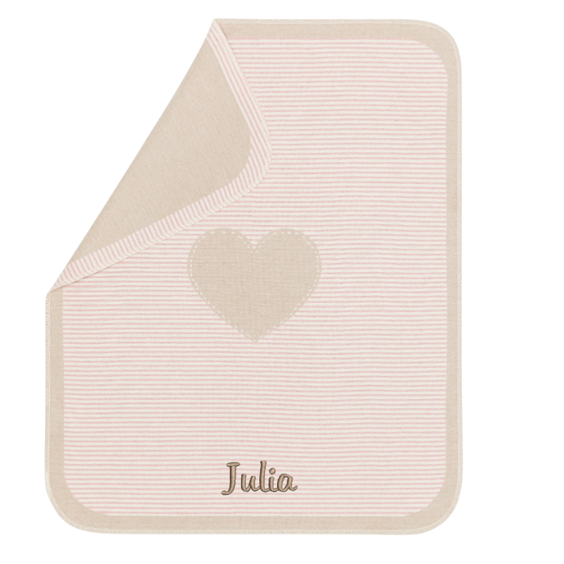 Babydecke Herz rosa
