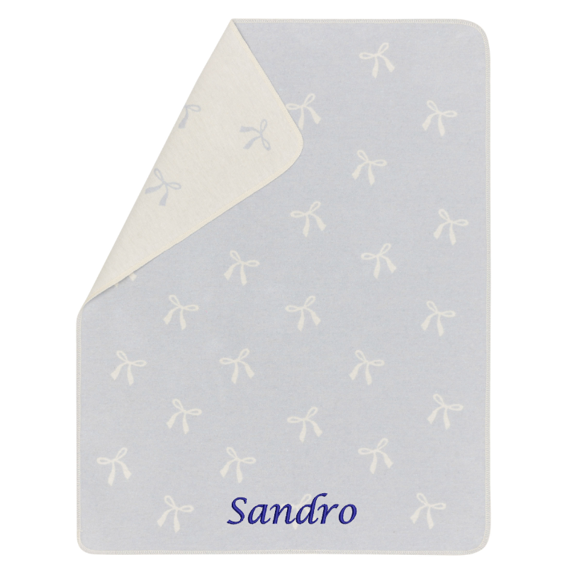 Babydecke Schleifchen pastellblau