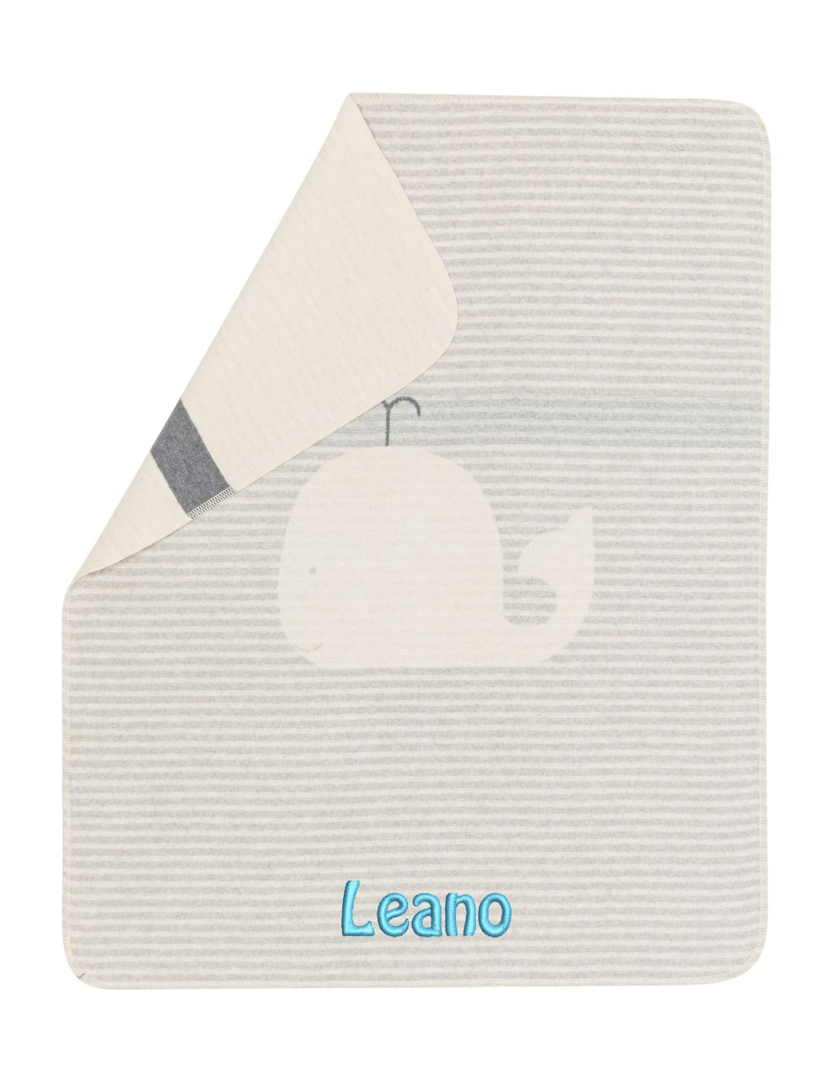 Babydecke Wal hellgrau