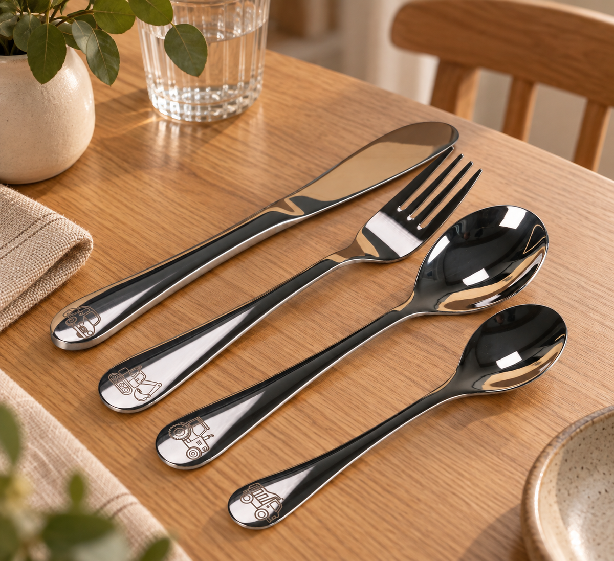 Children's cutlery forest animals