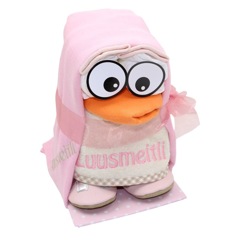 Couche hibou beige:rose pastel