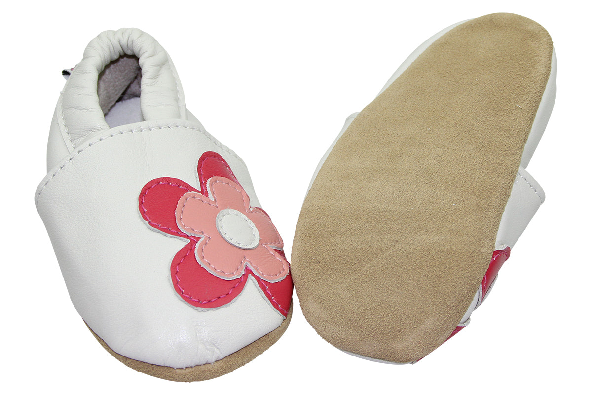 Chaussons en cuir 0-6 mois lapin rose