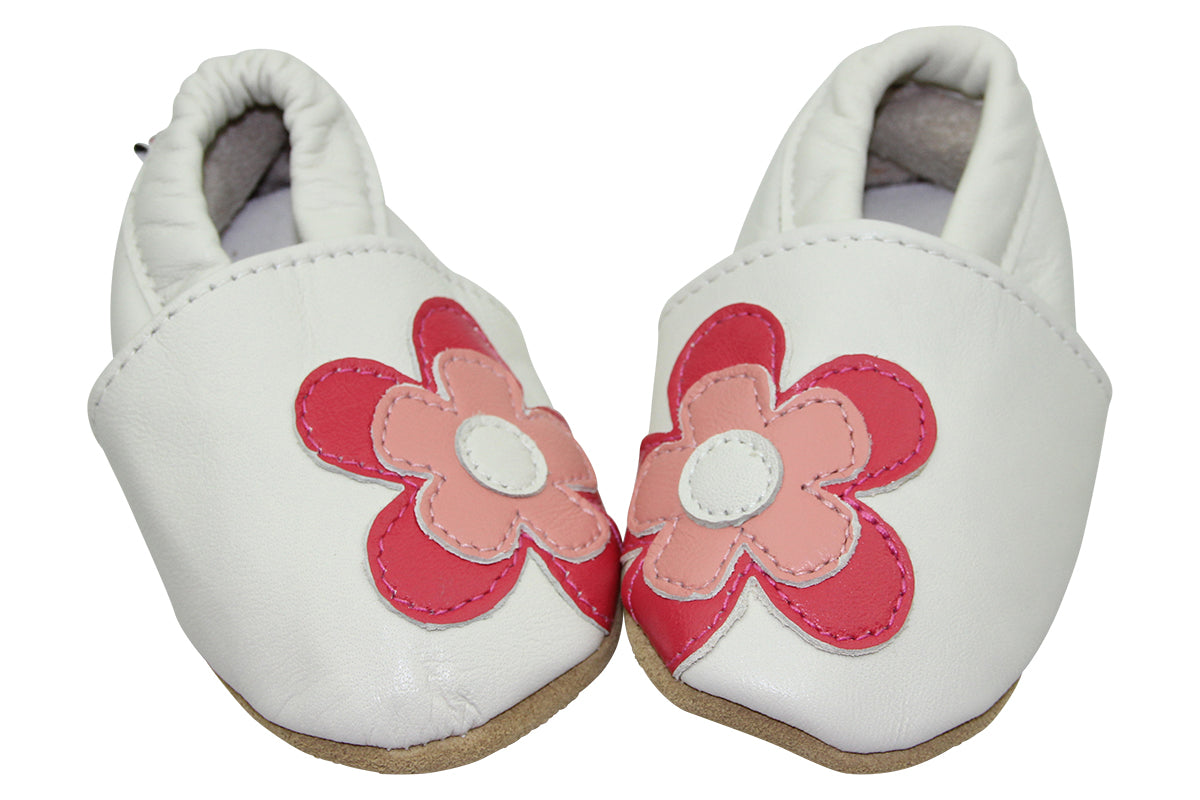 Chaussons en cuir 0-6 mois lapin rose