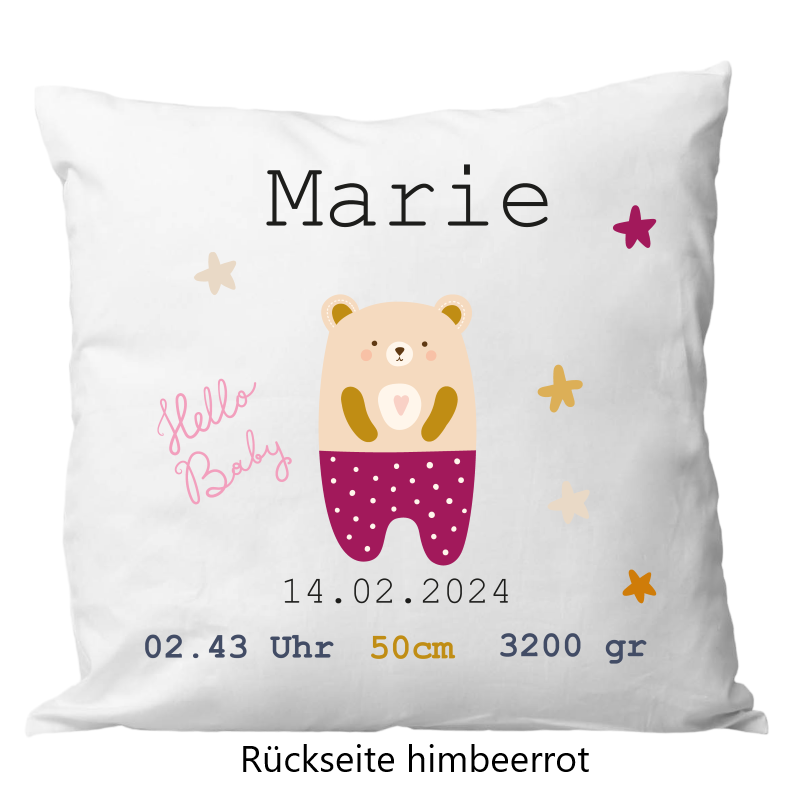 Birth pillow 40x40cm bear