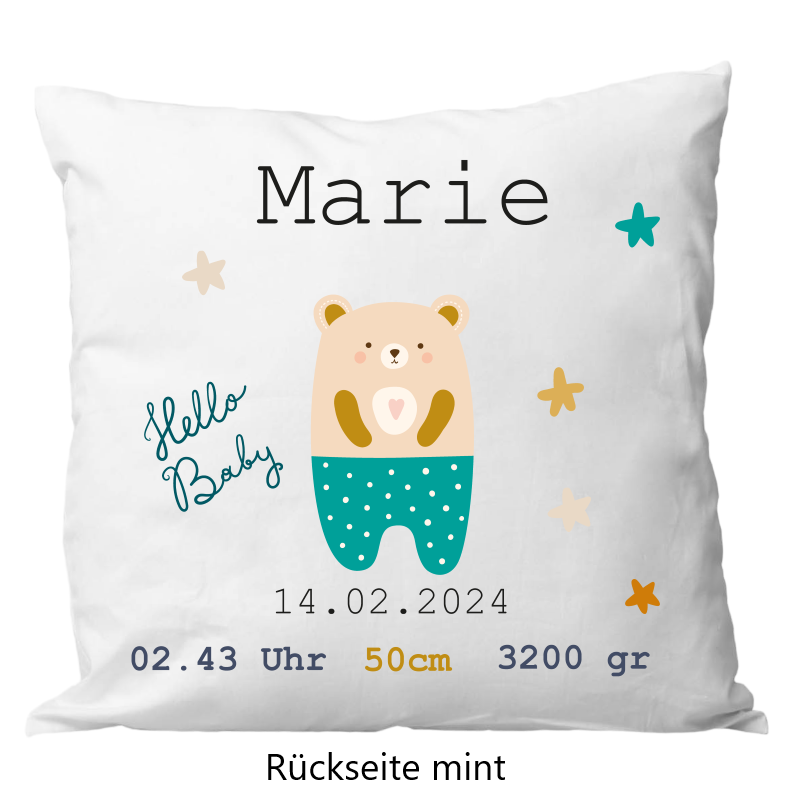 Birth pillow 40x40cm bear