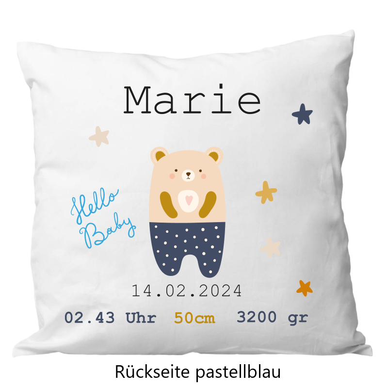 Birth pillow 40x40cm bear