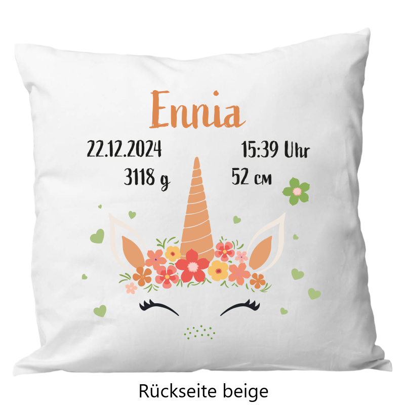 Birth pillow 40x40cm unicorn