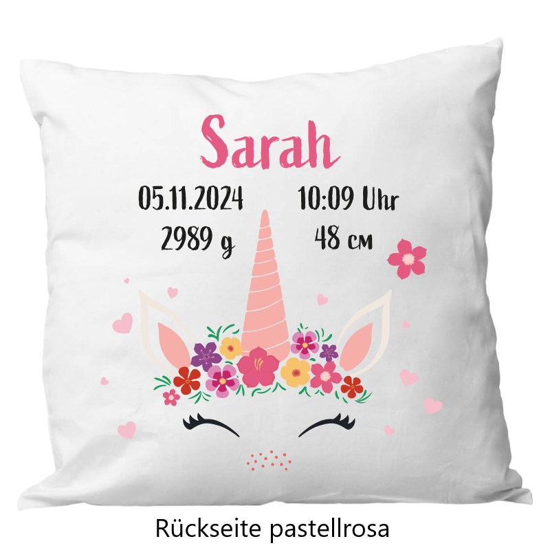 Birth pillow 40x40cm unicorn