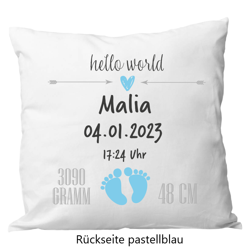 Coussin de naissance 40x40cm pieds