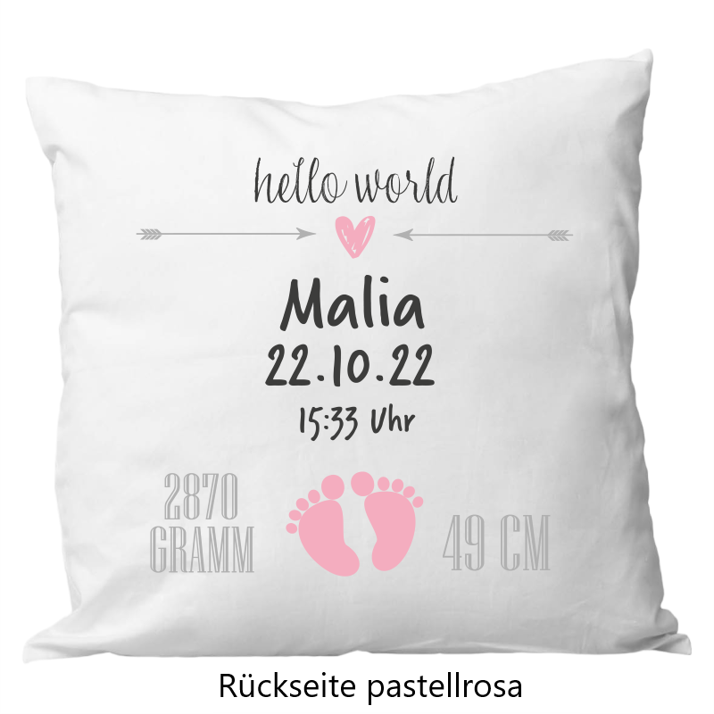 Coussin de naissance 40x40cm pieds