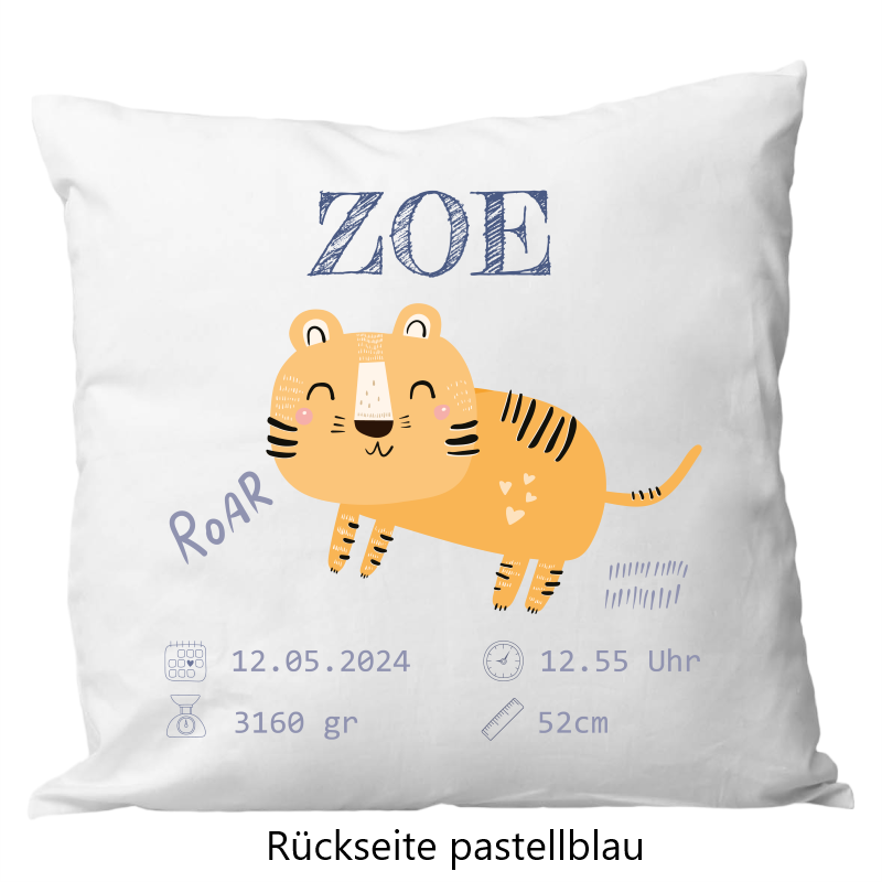 Birth pillow 40x40cm tiger