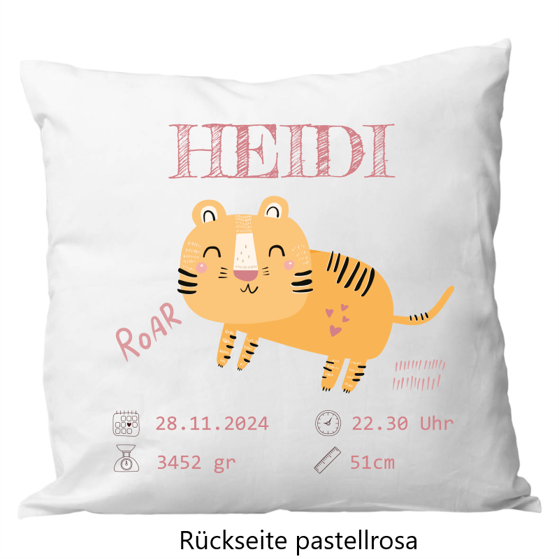 Birth pillow 40x40cm tiger