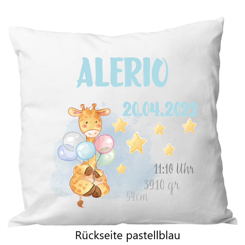 Geburtskissen 40x40cm Babygiraffe