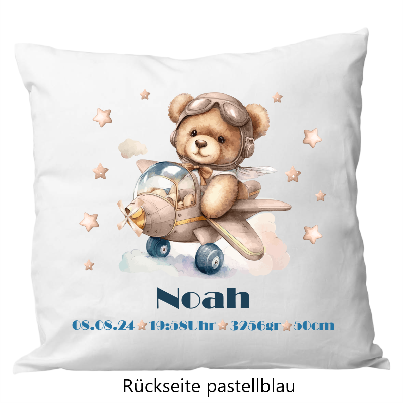 Coussin de naissance 40x40cm ourson