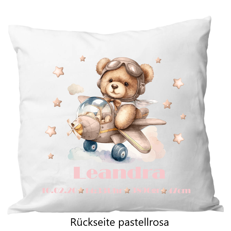 Coussin de naissance 40x40cm ourson