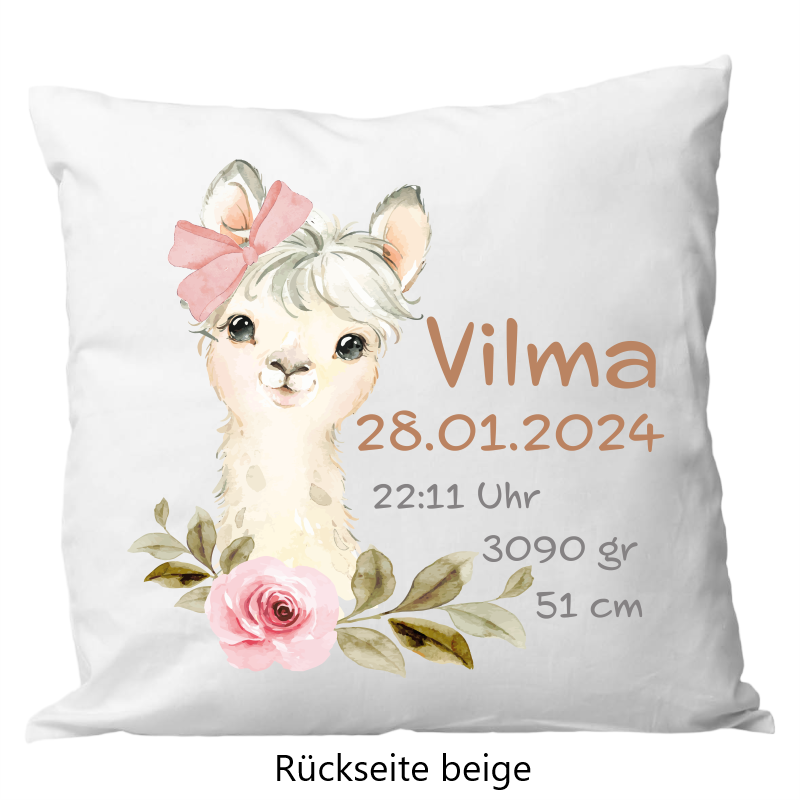 Birth pillow 40x40cm llama flower