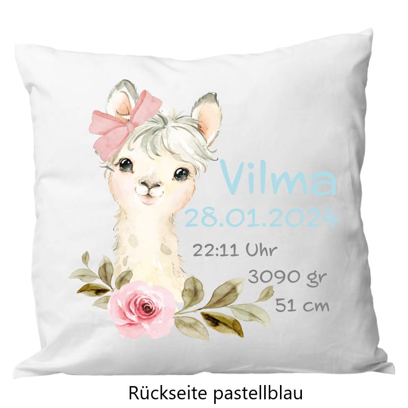 Birth pillow 40x40cm llama flower