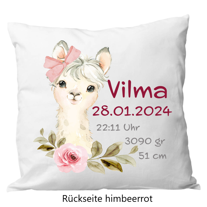 Birth pillow 40x40cm llama flower