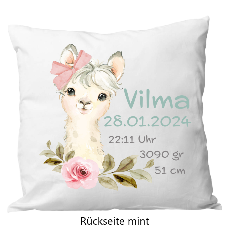 Birth pillow 40x40cm llama flower