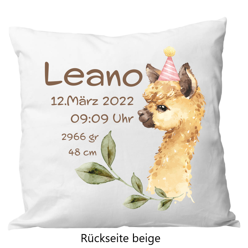 Birth pillow 40x40cm llama party