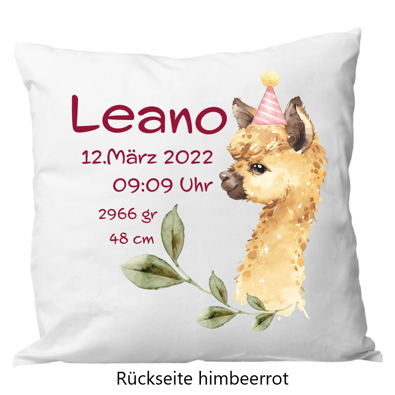 Birth pillow 40x40cm llama party