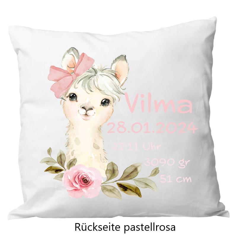 Birth pillow 40x40cm llama flower