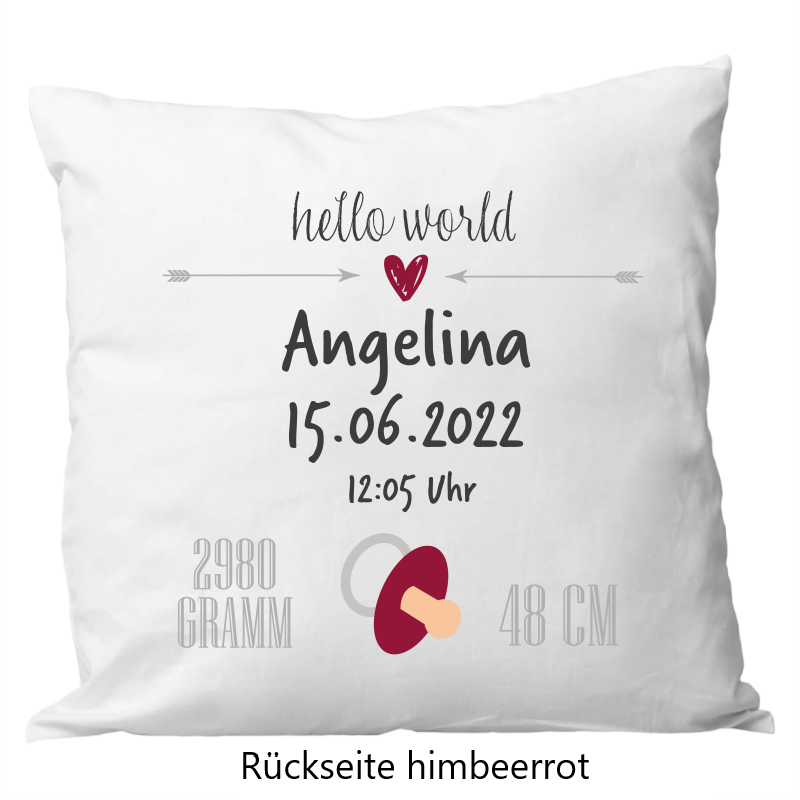 Birth pillow 40x40cm pacifier