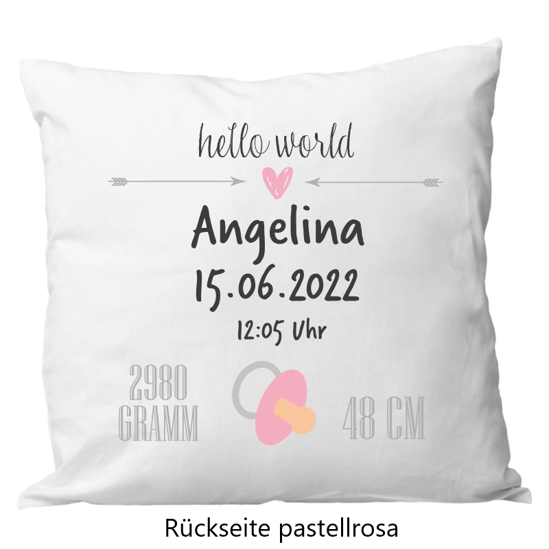 Birth pillow 40x40cm pacifier