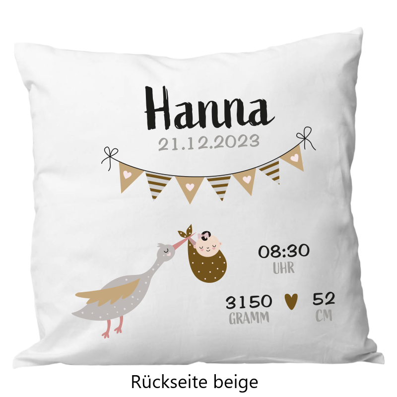 Birth cushion 40x40cm stork