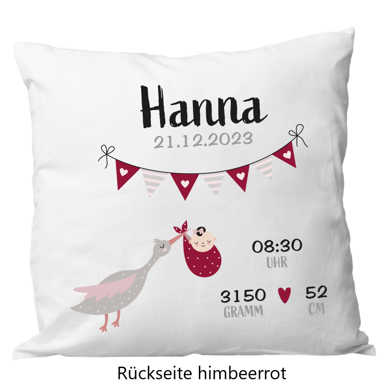 Birth cushion 40x40cm stork