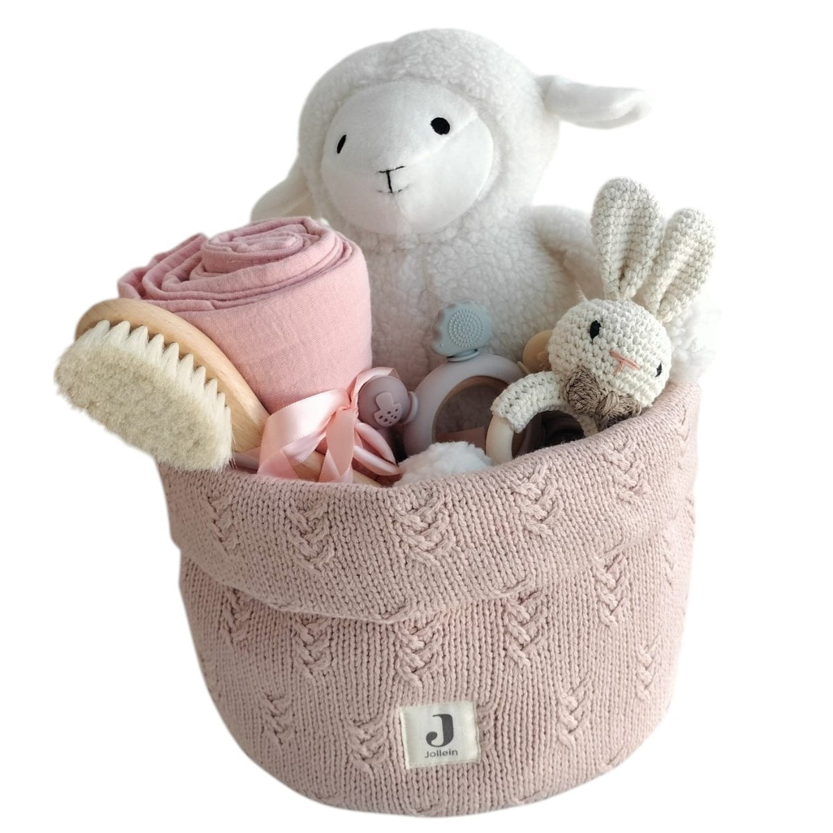 Diaper basket bear beige:dusky pink