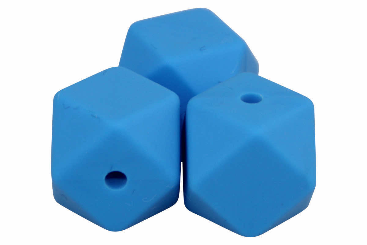 Silicone beads hexagon 14mm