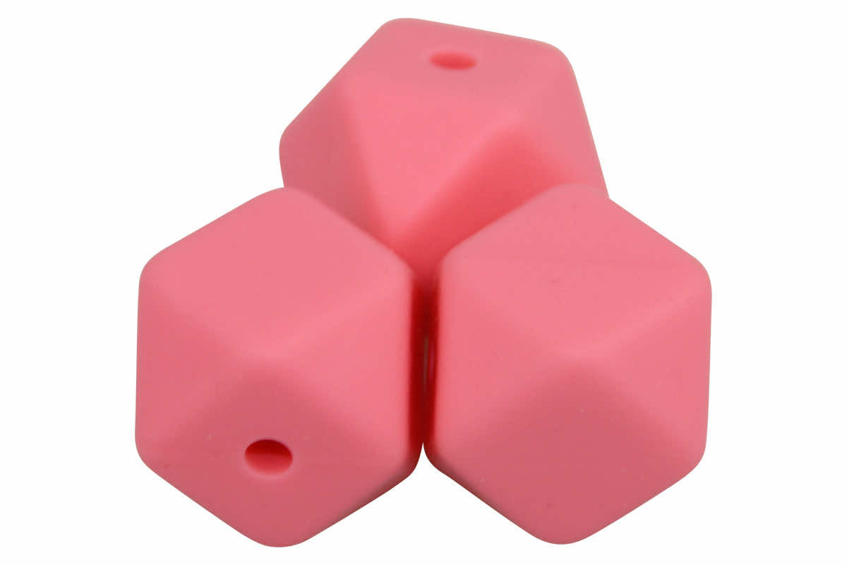 Silicone beads hexagon 14mm