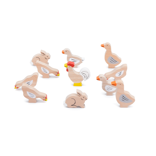 Holzfiguren-Set Bauernhof klein