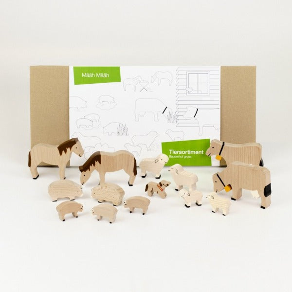 Holzfiguren-Set Bauernhof gross