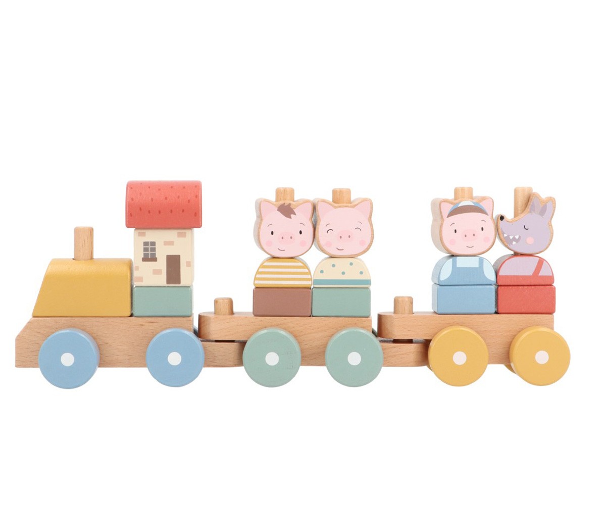 Holzzug Little Pigs Family