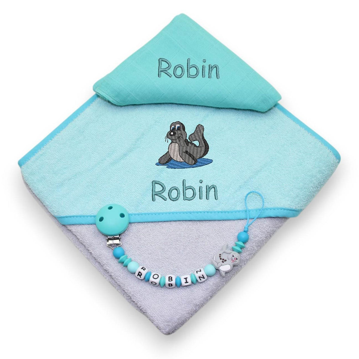 Gift set hooded towel large lilac:purple