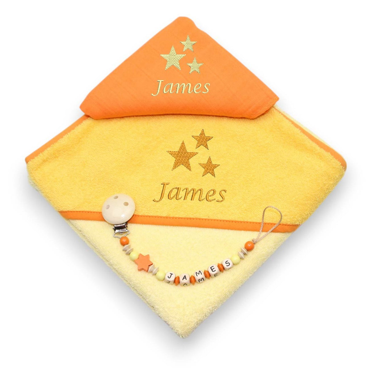 Hooded towel set stars