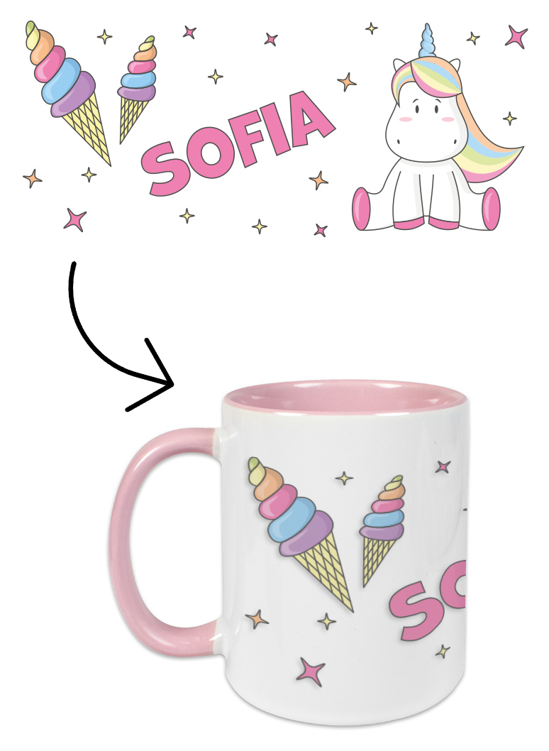 ceramic mug unicorn pink