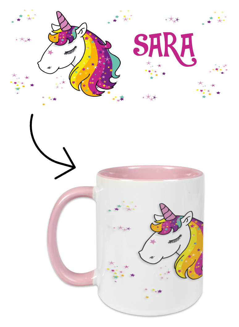 ceramic mug Unicorn head star 