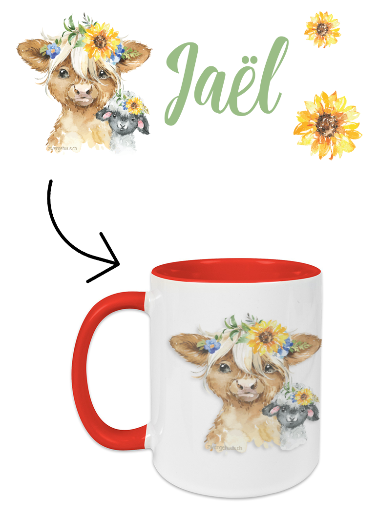 ceramic mug highland animals
