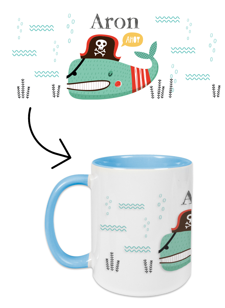 ceramic mug pirate fish