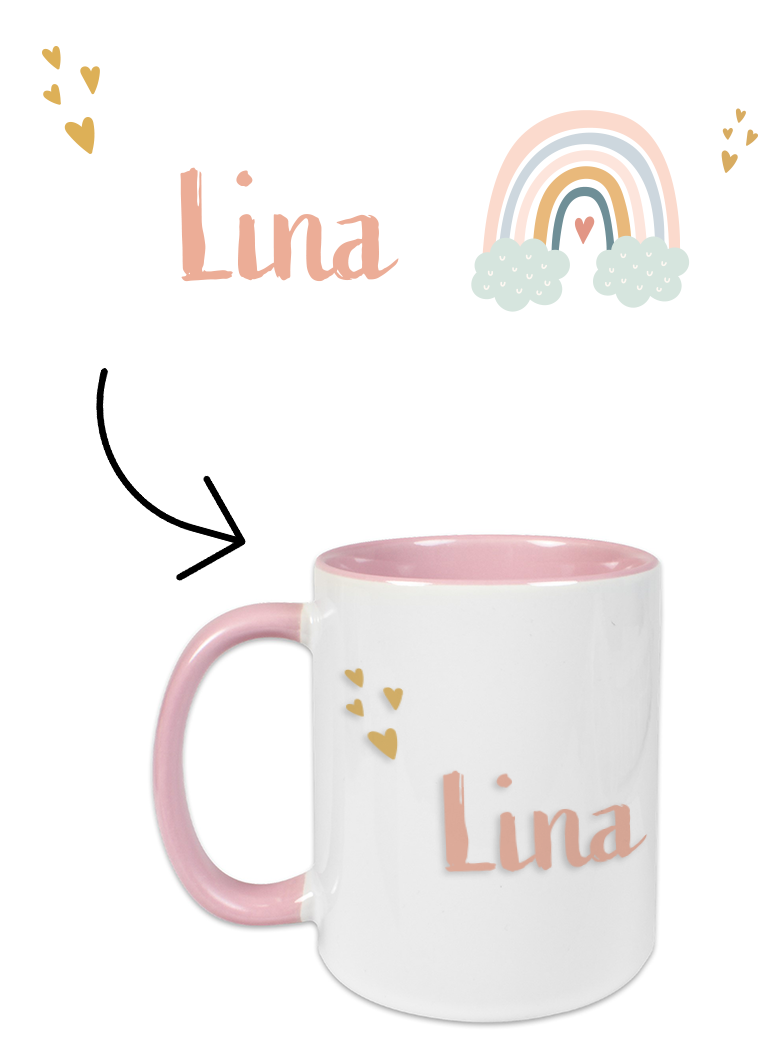 ceramic mug rainbow